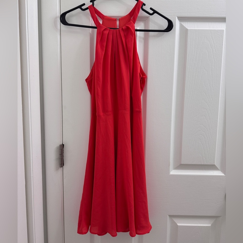 Express Vibrant Orange Backless Dress